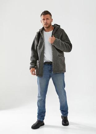 Чоловіча утепленна куртка з еко-хутра tailer (тканина big teddy)