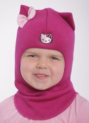Шапка-шлем для девочки зимний beezy малиновая
