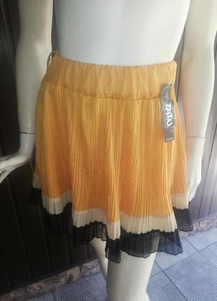 Шифоновая юбка в цвете горчица1 фото