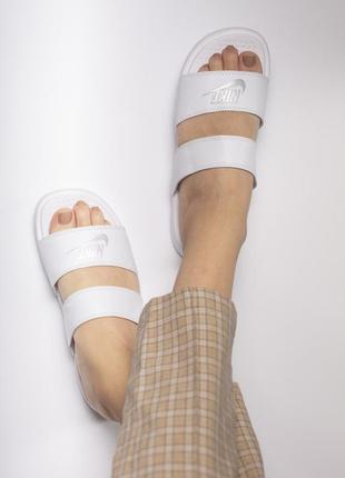 Тапки nike benassi duo ultra side white тапочки4 фото