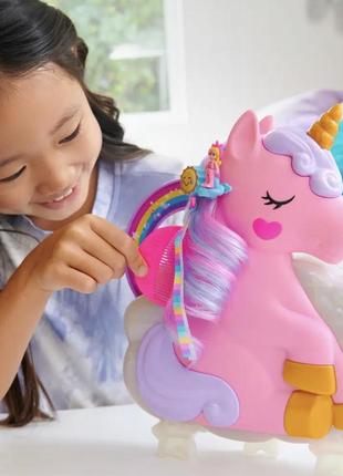 Набір polly pocket полли покет салон краси, єдинорог, rainbow unicorn