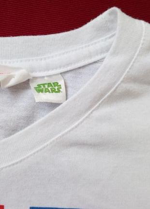 Оригінальна біла футболка h&m star wars з принтом і написом come to the dark side2 фото
