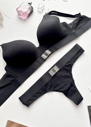 Комплект victoria’s secret стрази камни набір набор білизна вікторія сікрет з камінчиками белье виктория сикрет