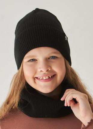 3294 теплий зимовий комплект для дівчинки шапка та снуд тм vertex розмір 50-562 фото