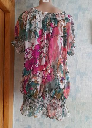 Літня яскрава кофтина блуза із квітковим  принтом    quiz  р 485 фото
