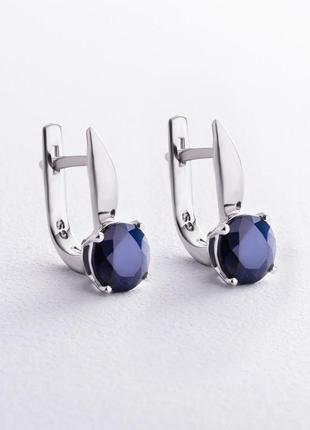 Серебряные серьги с сапфирами gs-02-003-31