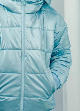 Демисезонная детская куртка для девочки в голубом цвете 164 см.5 фото