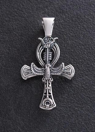 Срібний кулон "егіпетський хрест анх. 
жезл озириса — символ вічного життя" 133111