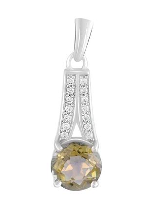 Серебряная подвеска amari с цитрином nano 1.8ct, фианитами (2123125)