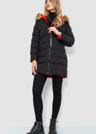 Куртка женская двусторонняя, цвет черно-красный3 фото