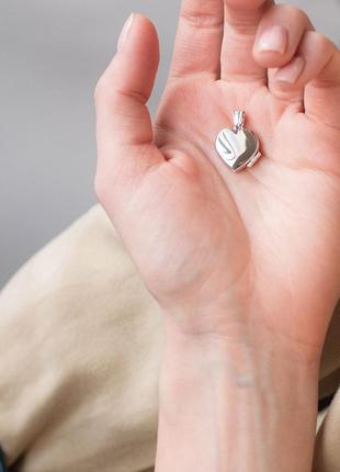 Золотой кулон для фотографии "сердце" п01776