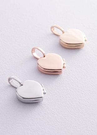 Золотой кулон для фотографии "сердце" п01776