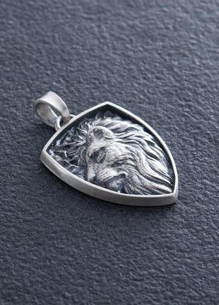 Срібний кулон "лев" (можлива індивідуальна 
гравіювання) 71113 фото