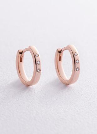 Золоті сережки — кільця з діамантами 
310842421