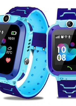 Умные часы q12 для детей с функцией звонков 2g и gps-монитором, q12 smart watch детские blue1 фото