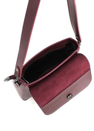 Небольшая каркасная женская сумочка voila 564224 бордовая5 фото