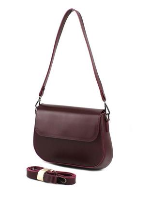 Небольшая каркасная женская сумочка voila 564224 бордовая2 фото