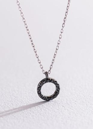 Золотое колье "круговорот" (черные бриллианты) 
0.8 см колб0064di