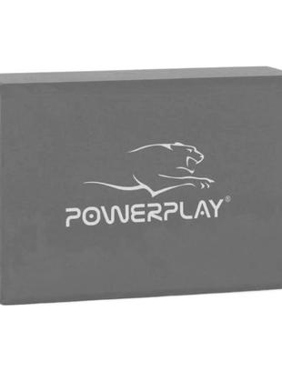 Блок для йоги powerplay 4006 yoga brick сірий