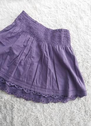 Лёгкая летняя юбка-солнце на резинке от h&m young, аметистовый цвет5 фото