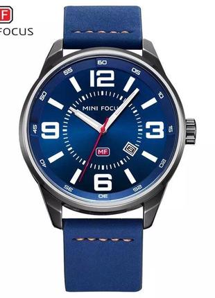 Чоловічі стильні годинники mini focus w51, темно-синій
