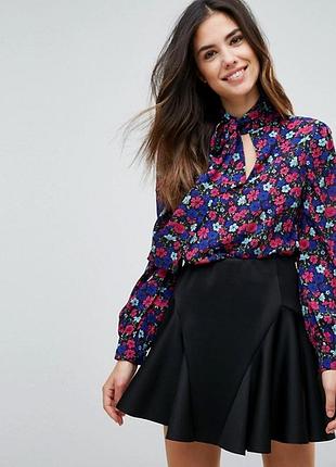 Блузка сорочка в квітковий принт parisian asos xs