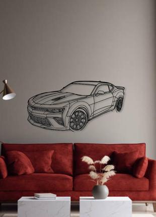 Авто chevrolet camaro ss, декор на стену из металла3 фото