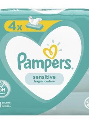 Дитячі вологі серветки pampers sens 4x52 (8001841062624)