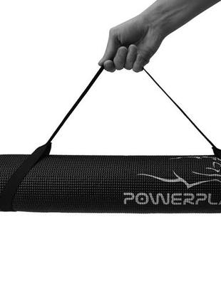 Килимок для йоги та фітнесу powerplay 4010 pvc yoga mat чорний (173x61x0.6)