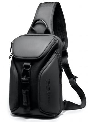 Рюкзак с одной лямкой (кросс боди) mark ryden mr7369 с usb объем 7,6л. черный