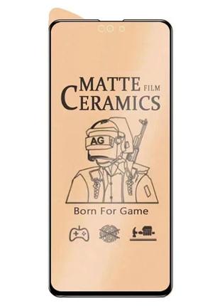 Захисне скло-плівка fiji ceramics для apple iphone 14 pro max матове чорний full glue 0,3 мм в упаковці