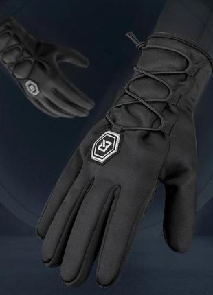 Полнопалые влагозащитные перчатки rockbros s077-6 черный7 фото