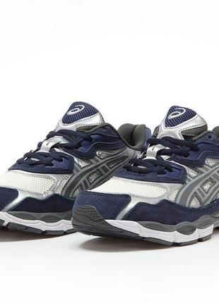 Мужские кроссовки asics gel nyc white blue 42-454 фото