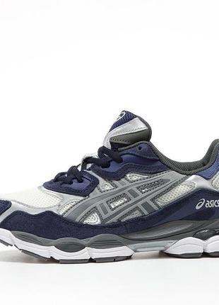 Мужские кроссовки asics gel nyc white blue 42-455 фото