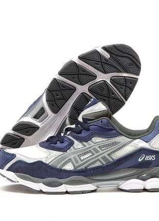 Мужские кроссовки asics gel nyc white blue 42-45