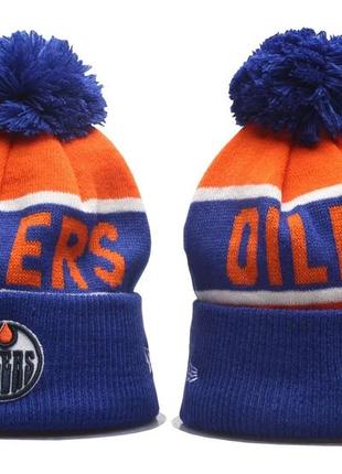 Вязаные зимние шапки с логотипами nhl edmonton oilers