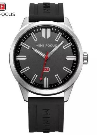 Мужские часы mini focus w54 с силиконовым ремешком, серый1 фото