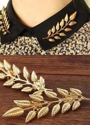 Стильная мужская и женская брошь на воротник акриловый лист дерева