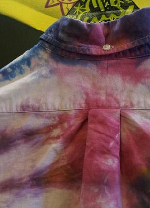 Кастомная рубашка тай-дай tie-dye custom цветные разводы10 фото