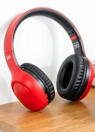 Бездротові накладні навушники bluetooth xo be35 з мікрофоном червоні8 фото