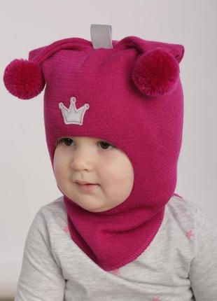 Шапка-шлем для девочки beezy розовый
