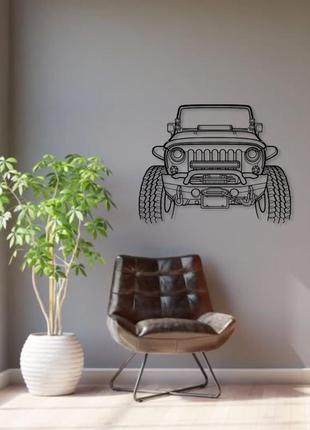 Авто jeep wrangler offroad, декор на стену из металла2 фото