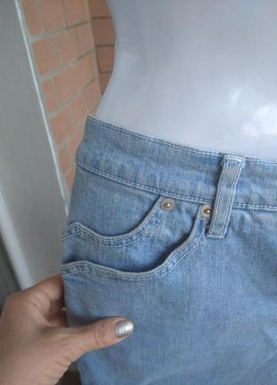 Голубые джинсы капри внизу на пуговицах укр 50 размер womens selection3 фото