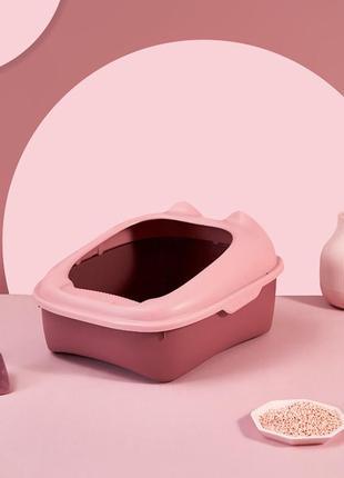 Туалет для кішок з лопаткою taotaopets 268802 лоток для котів 40*30*20 cm pink ve-332 фото