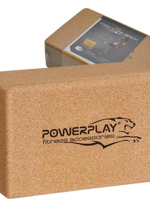 Блок для йоги powerplay pp_4006 з пробкового дерева cork yoga block (1шт.)