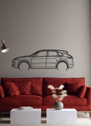 Авто porsche cayenne turbo, декор на стену из металла3 фото
