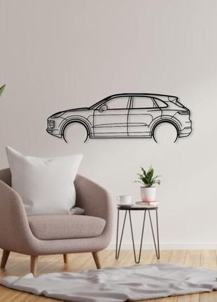Авто porsche cayenne turbo, декор на стену из металла1 фото
