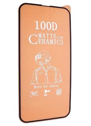 Захисне скло-плівка fiji ceramics для apple iphone 13 pro матове чорний full glue 0,3 мм в упаковці
