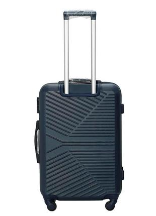 Большой темно синий дорожный чемодан на 4 колесах пластиковый wings чемодан l четырехколесный пластик2 фото