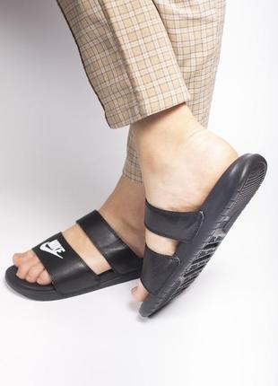 Шлепки nike benassi duo ultra side black шлепанцы шльопанці шльопки8 фото